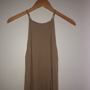 Tan razor back tank top